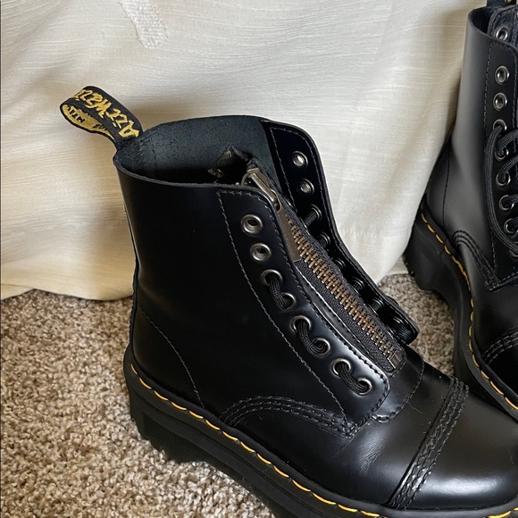 Dr. Martens Black Leather Platform Lace-Up Boots - Picture 5 of 5